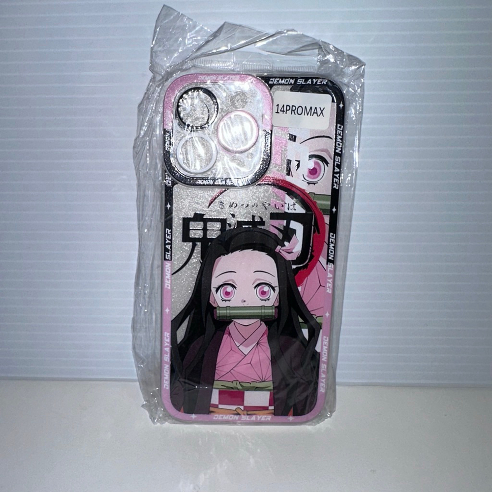 Demon Slayer Nezuko iPhone 14 Pro Max Case Pink Black NEW NWT with keychain - Picture 11 of 11